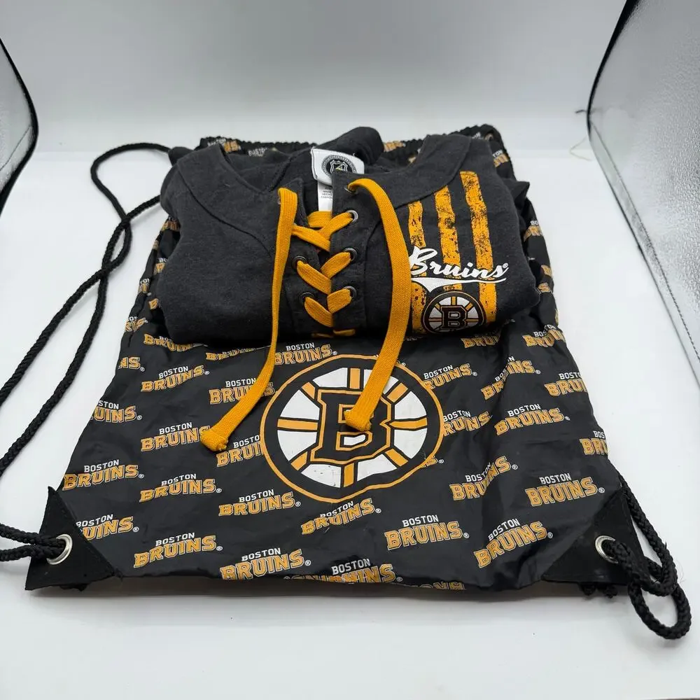 Boston Bruins Fan Merchandise Bundle-Youth Hoodie, Pillow Pet,Foam Puck Hat Lot⁠